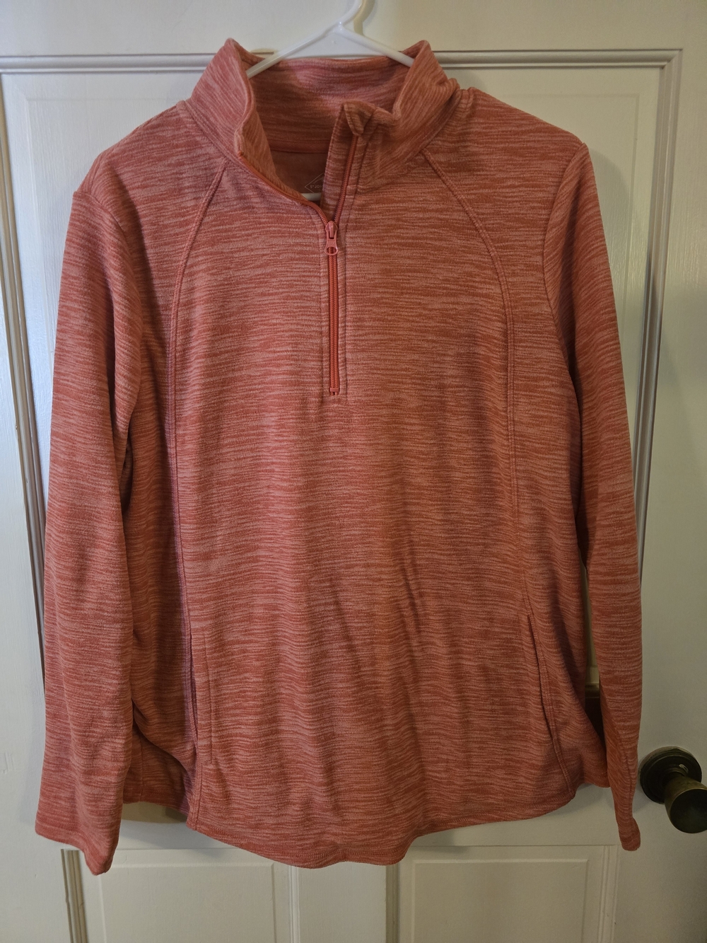 St. John's Bay Coral Heather Quarter-Zip Pullover Stk#182